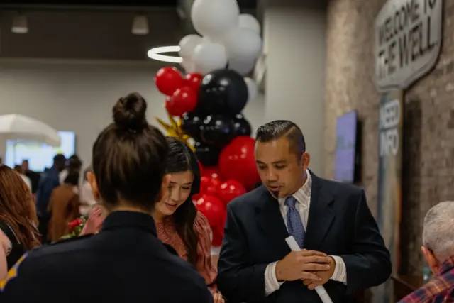 Community event with attendees, filmed for non-profit video marketing