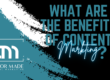 Banner with title: What Are The Benefits Of Content Marketing